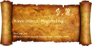 Vavrinecz Magdolna névjegykártya